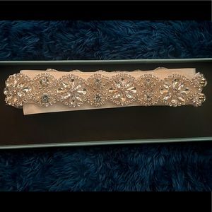 Rhinestone wedding dress sash
